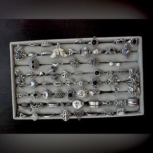 Women silvery Finger Rings Mix Style Jewelry
